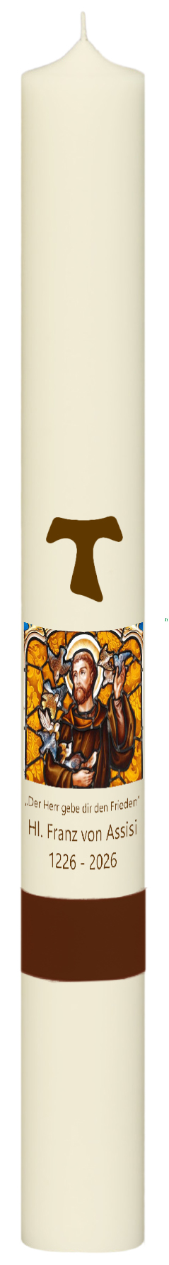Kerze zum Gedenken Hl. Franz von Assisi