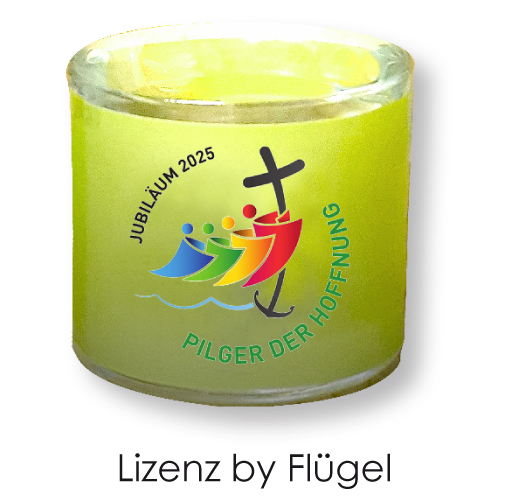Heiliges Jahr Kerze, Windlichtglas Heiliges Jahr Kerze, Windlichtglas