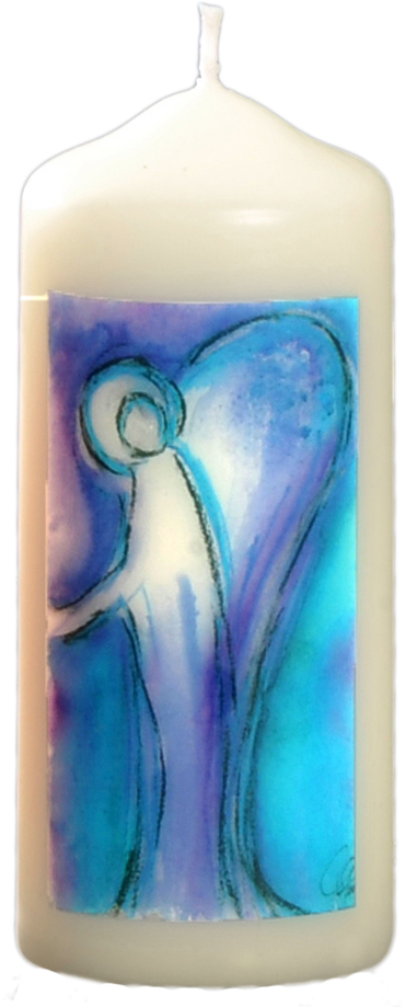 Engel Motiv blau