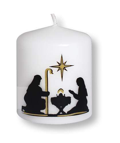 Weihnachtskerze "Krippenmotiv"