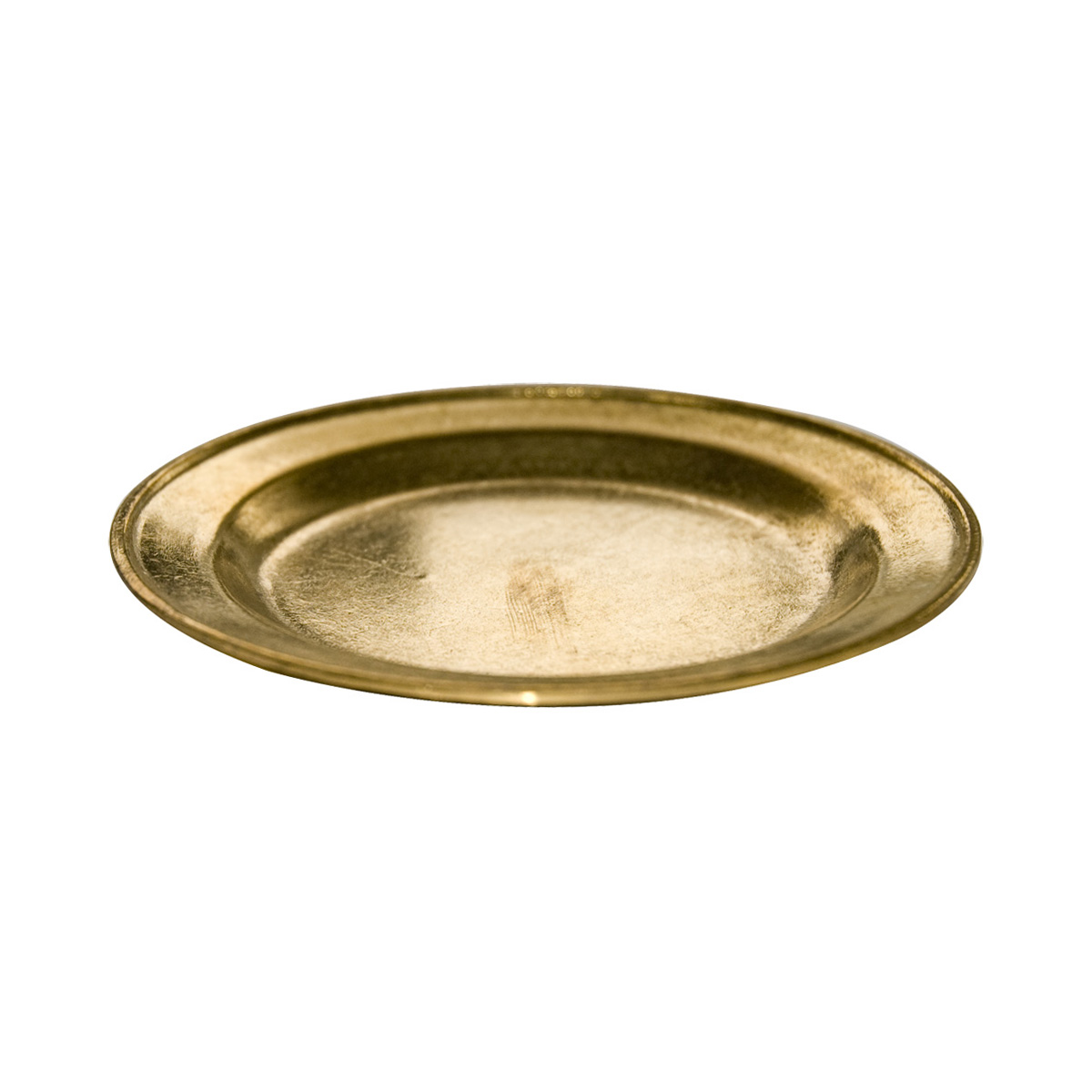 Messingleuchter rund 11cm, gold glänzend